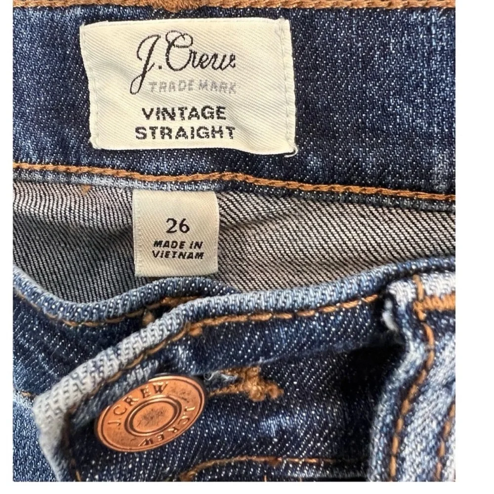 J. Crew high rise distressed vintage straight jean in coastline size 26 NWT